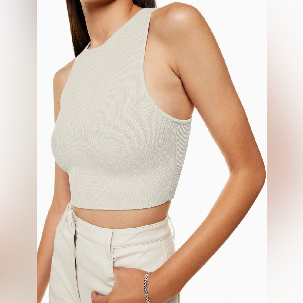 Aritzia Cream Ribbed Tank Top